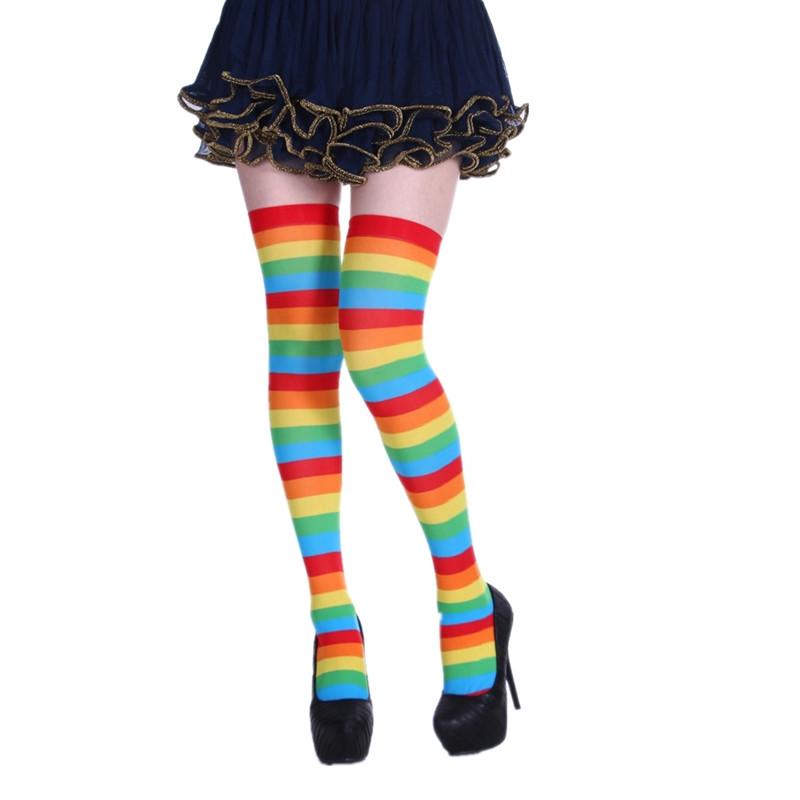 Облегающие женские высокие чулки выше колена, сексуальные модные полосатые гольфы, женские теплые длинные чулки