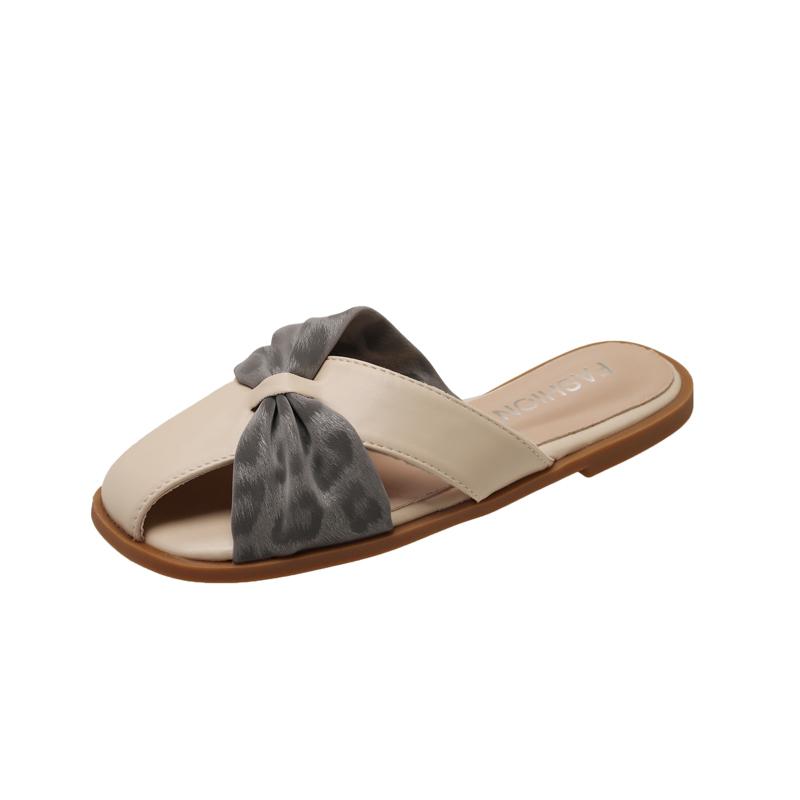 Aphixta Женские балетки со слайдами, милый бант, слипоны, уличные тапочки для женщин, летняя пляжная обувь 2025, трендовая обувь, Sandalias De Mujer