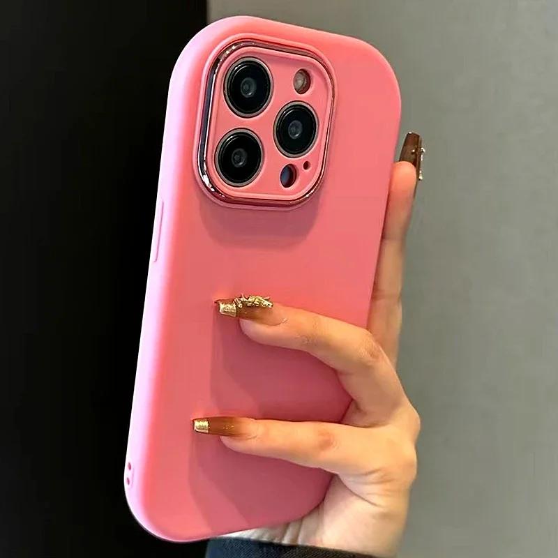 Роскошный Милый Мягкий Силиконовый Чехол Конфетного Цвета Для iPhone 17 11 12 13 14 15 16 Pro Max Plus Ударопрочный Бампер Задние Чехлы Обложка