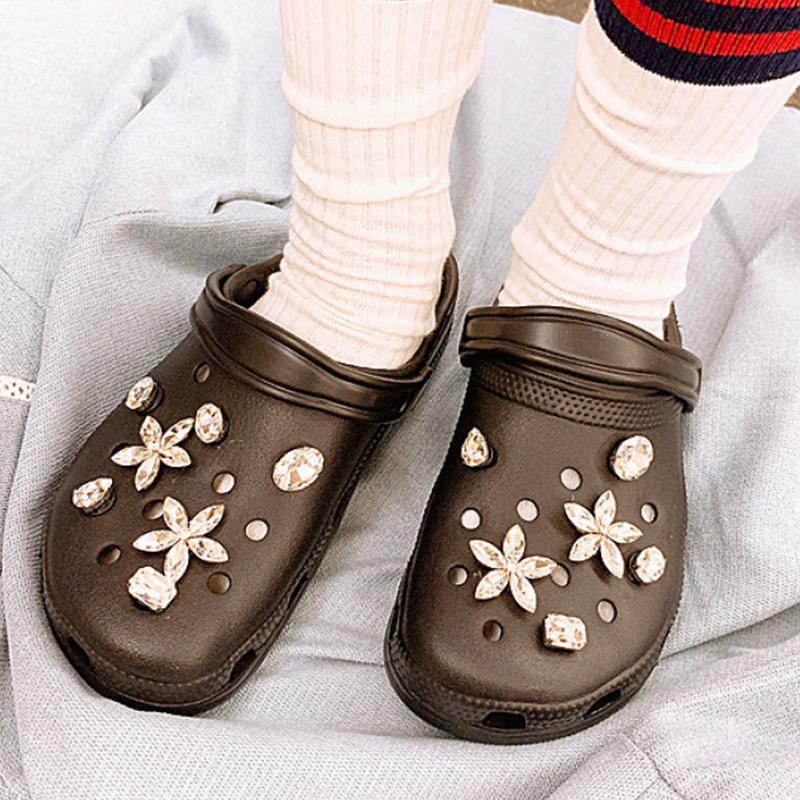 Shoe Charms DIY Colored Diamond Crystal Shoe Buckle Decoration Shoe Charm Accessories Kids Party Gift