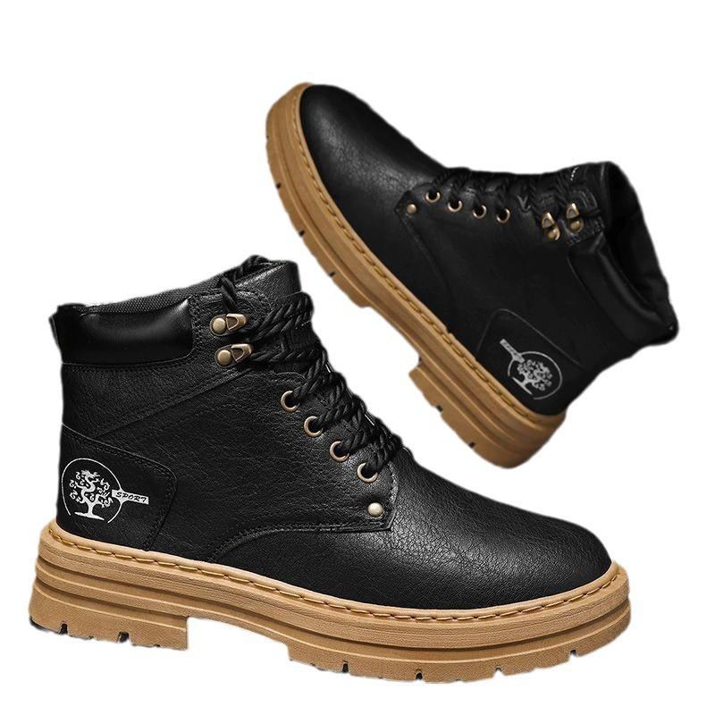 Новые летние высокие ботинки Martin, мужские, модные, универсальные, повседневные, кожаные туфли на толстой подошве, рабочая обувь, модная обувь для мужчин