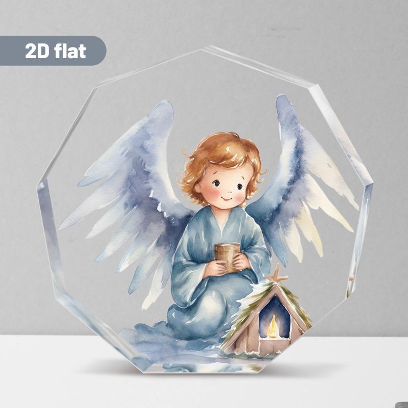 2D плоская подарочная фигурка ангела из акрила, Декорация для стола, Подходит для украшения стен, крыльца, комнаты, виллы, акценты в доме, прихожей или на рабочем месте - Рустик Fa