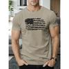 Patriotic Casual Men's T-shirt with American Flag Print - Breathable Short Sleeve Tee for Summer Comfort and Everyday Wear