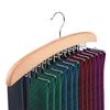 24 Hooks Wooden Tie Hanger Rack Rotating Belt Holder Closet Ties