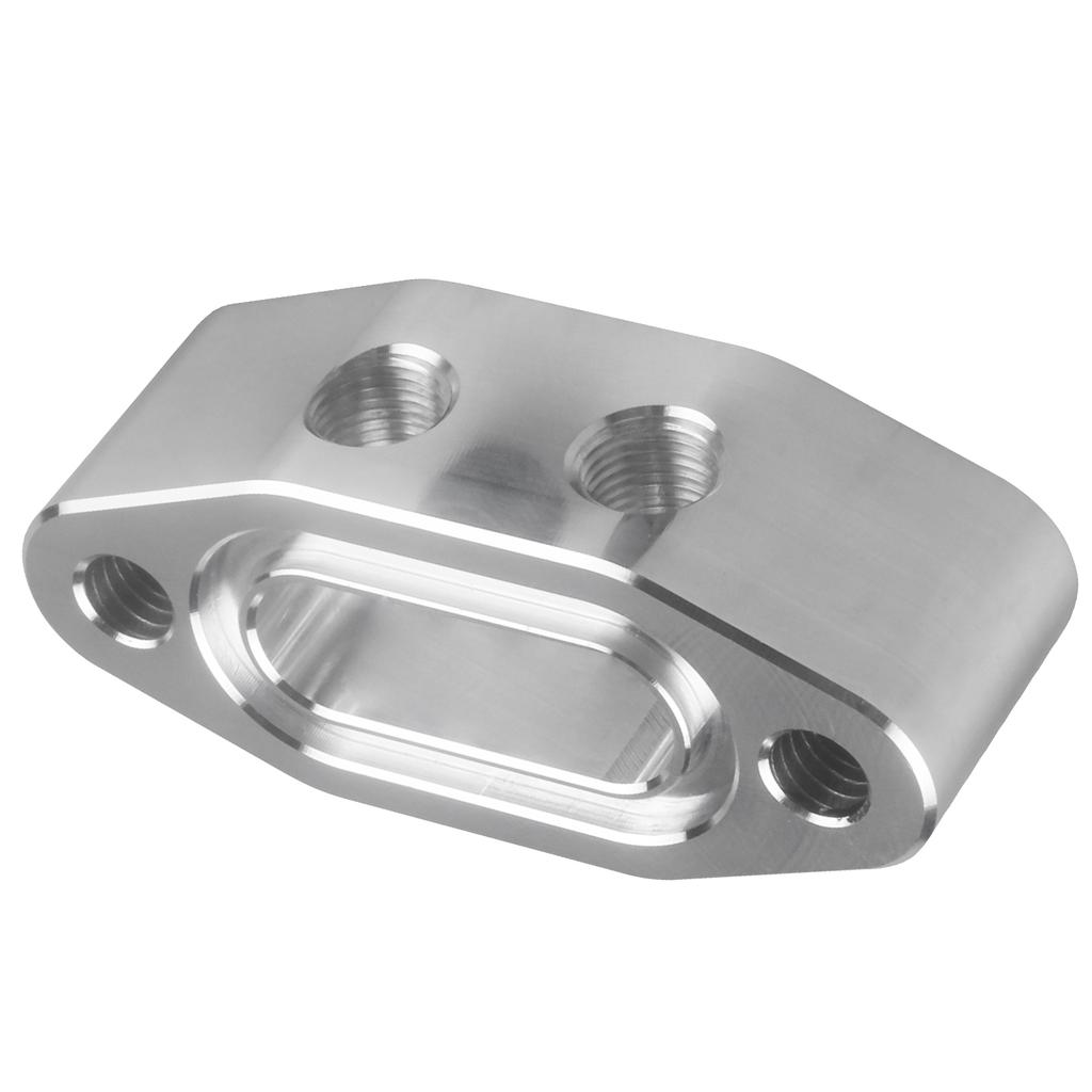 Переходная пластина линии подачи масла LS TWIN TURBO DUAL 90 градусов 18 дюймов NPT LS1 Комплект LSX Порт LS3 прямоугольный