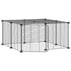 3114054 vidaXL Pet Cage with 12 Panels and Door Black 35x35 Cm