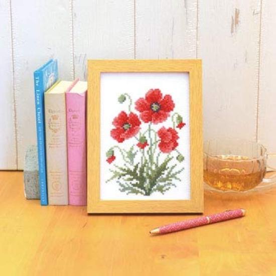 Olympus Thread Embroidery Kit Months of Flower Frames Poppy Catherine 20 x 15 cm 7509 "12 - April (Marie Collection)"