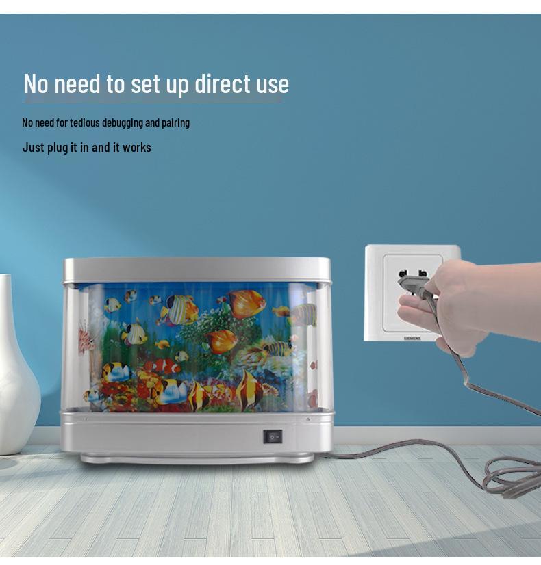 Декоративный светодиодный светильник для аквариума с имитацией рыб - Ночной декор, настольная лампа