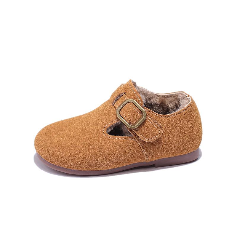 Детские туфли Boken с мягкой кожаной обивкой, зимняя новая повседневная детская обувь, туфли-бобы для девочек, обувь для мальчиков
