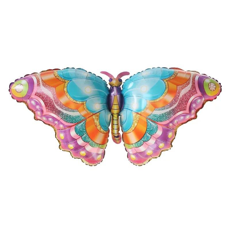 6 шт. набор из фольгированных воздушных шаров в виде бабочек, розовые, синие, разноцветные бабочки, 32-дюймовые воздушные шары с цифрами, товары для декора вечеринки по случаю дня рождения ребенка