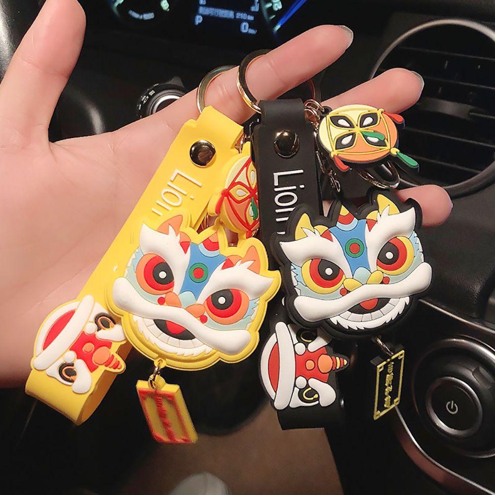 Car Key Pendent Backpack Pendant Key Buckle Car Keyring Lion Dance Keychain Key Lanyard Cartoon