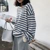 Striped Long Sleeved T-shirt Women's Hoodie Top
