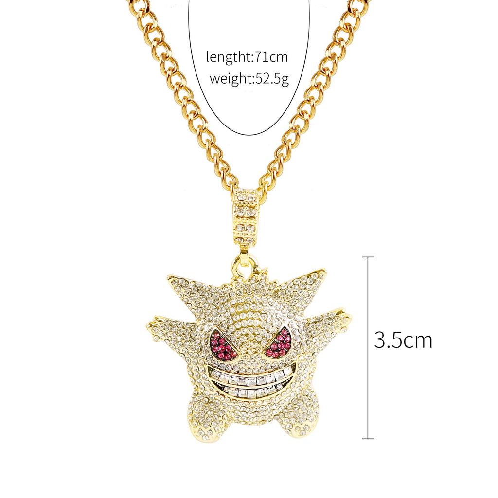 Necklace for Women Hip Hop Hipster Accessories Gold Necklace Lightning Clown Leopard Boxing Gloves Letter Hip Hop Necklace Elegant Necklace
