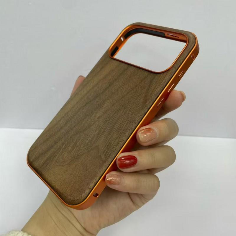 Magnetic Phone Case IPhone 17 Pro Max 16 15 14 13 Wood Grain Bumper Cover Anti-Scratch Shockproof