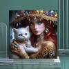 2024 New Jewelry Headwear for Women and Cats Diamond Drawing 5D DIY Art Mosaic Embroidery Cross Embroidery DecorationNew Gift