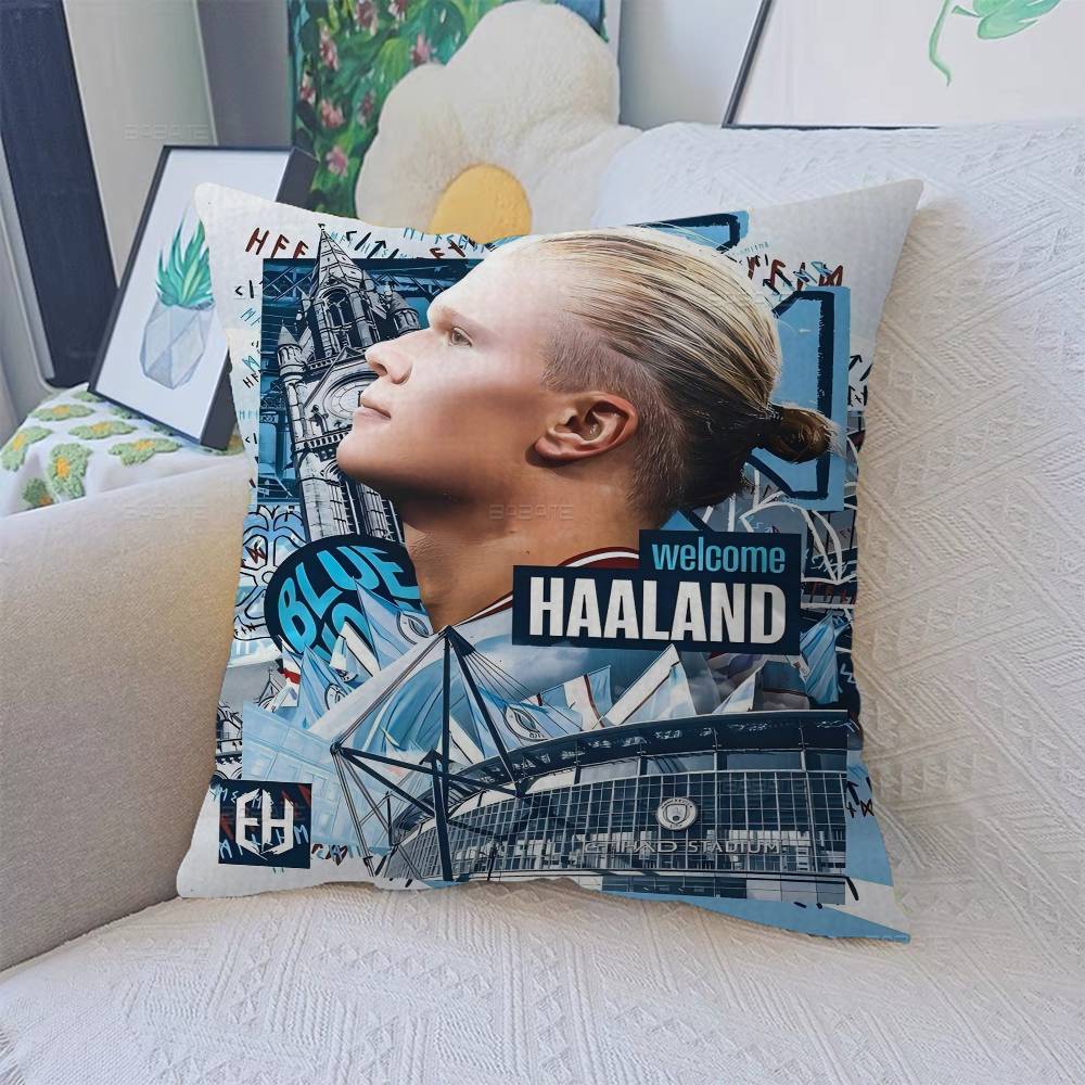 E-Erling B-Braut FootballStar H-Haaland Pillow Anime Pillow Sofa Bed Head Pillow Cover Cushion Cover 45x45 cm Fashion