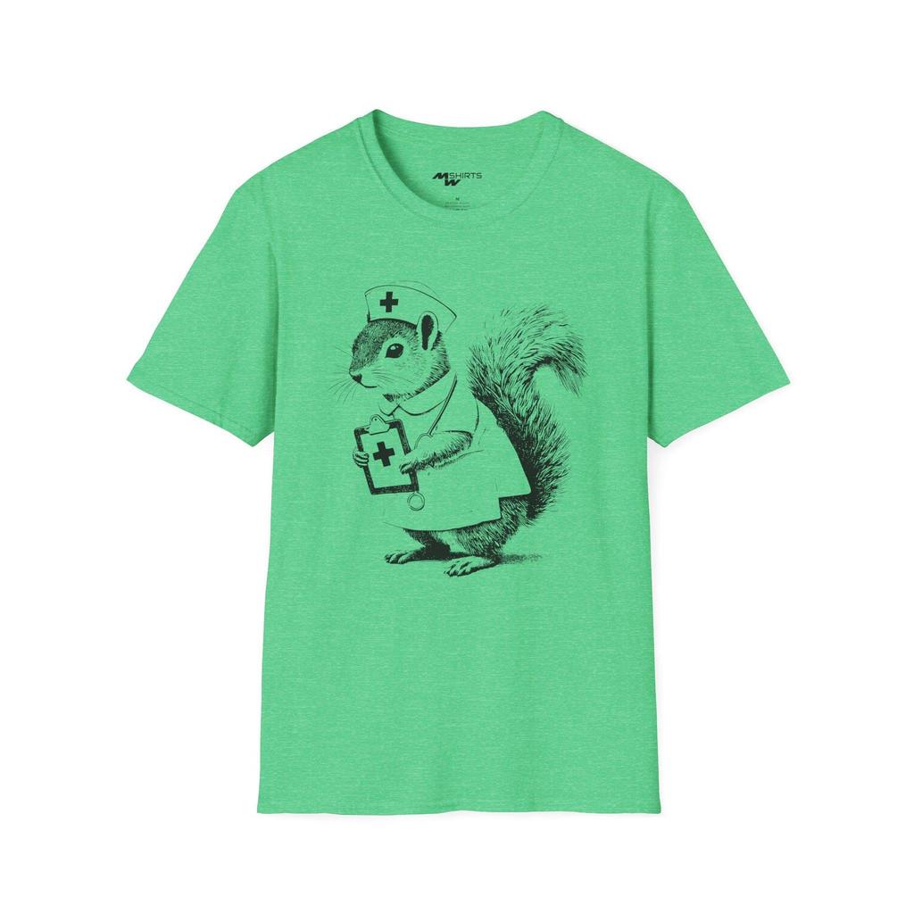 Engraved Nurse Squirrel T-Shirt/ Unisex Softstyle T-Shirt