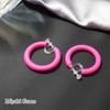 Серьги для женщин Популярные серьги Painless Pink Thick Large 40mm Hoop Earrings Серьги из смолы Miyabi Grace Miyabi Grace Не проколотые Не проколотые