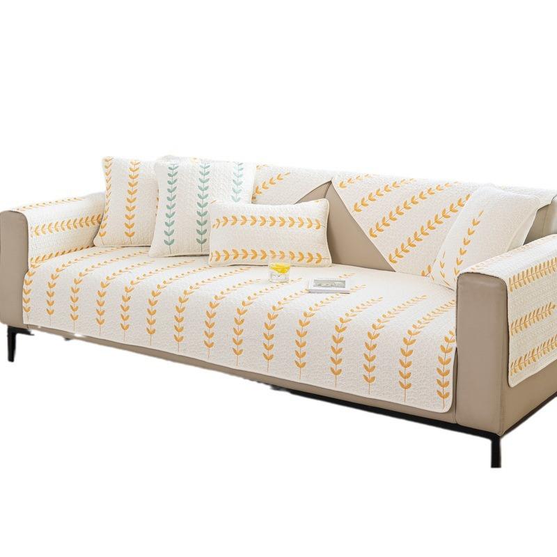 Cotton Sofa Cushion, Universal In All Seasons, Non-Slip Washed, Pure Cotton New Simple Seat Cushion Cover Cloth, Sofa Cover Towel
