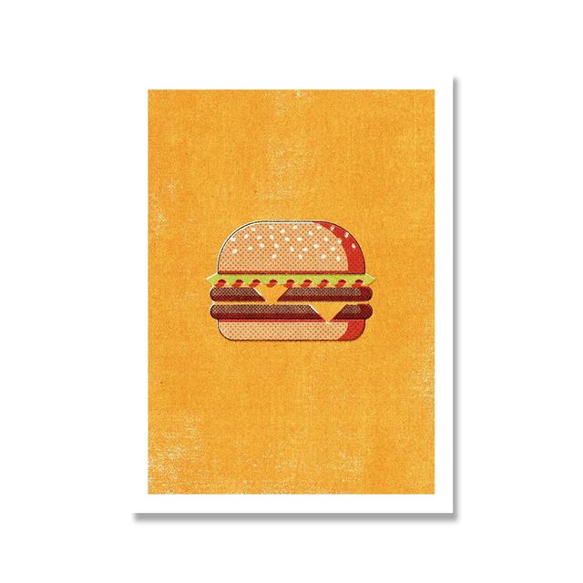 Скандинавские картины Декор для кухни Печать на стенах Фаст-фуд Бургер Мороженое Ресторан Украшения Плакат Картина Без Рамки