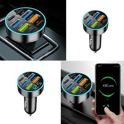 8-портовый автомобильный цифровой дисплей зарядное устройство 100 Вт 4 Usb Type C быстрая зарядка автомобильный мобильный телефон адаптер для Onepl B2v7