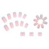 24pcs/Box French Artificial Full Cover Wearable Nail Tips Square Head False Nails Fake Nails