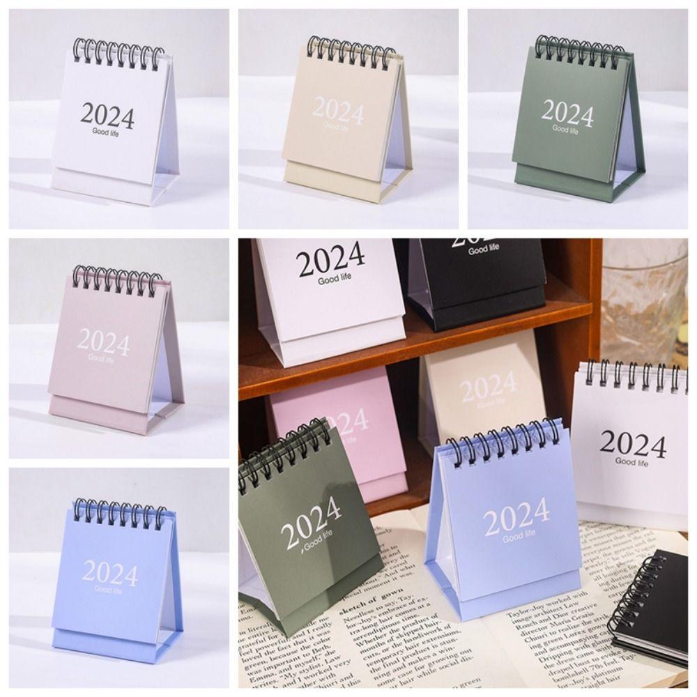 Стоячий перекидной календарь, мини-настольный календарь, органайзер для повестки дня, календарь на 2024 год, простая организация