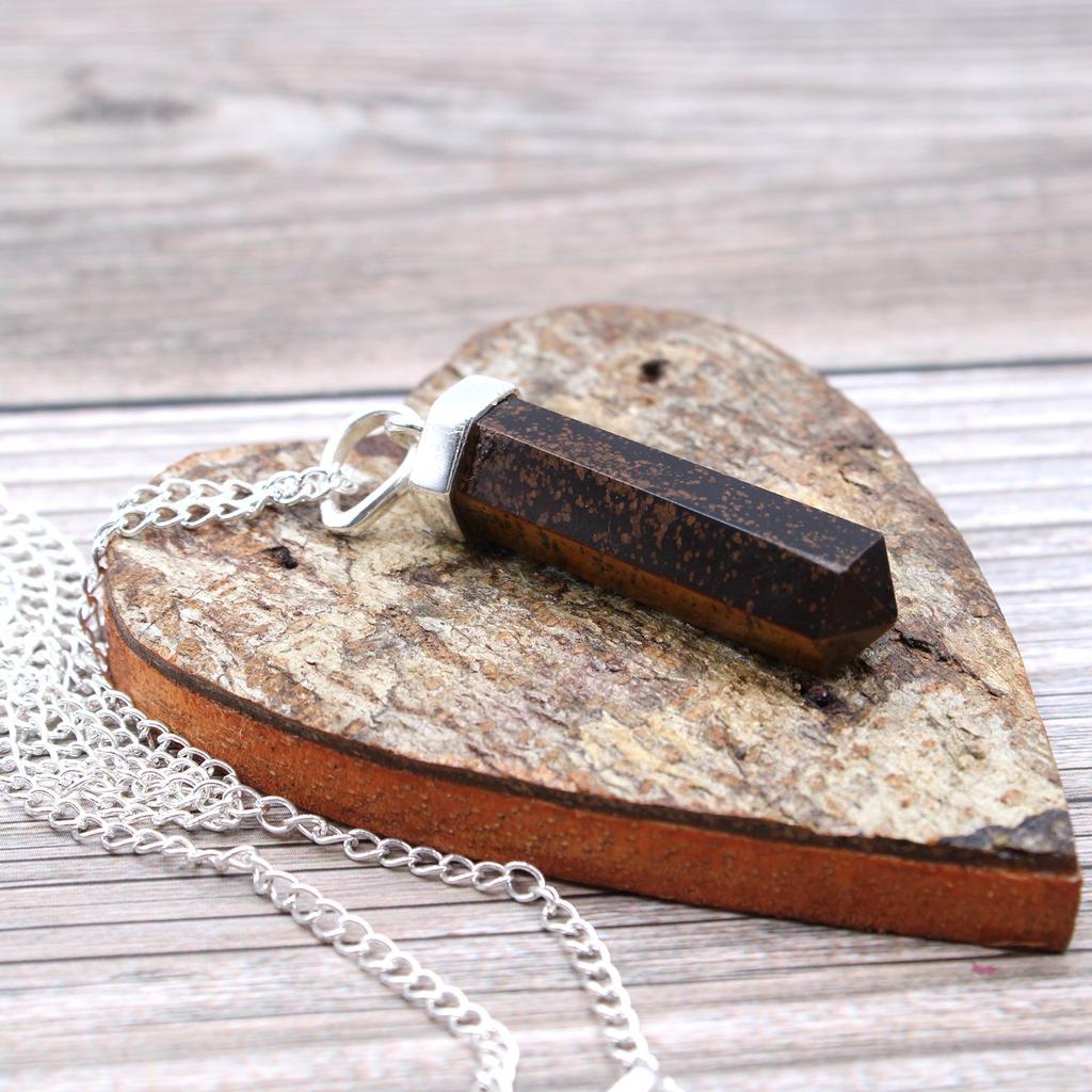 Tiger Eye Pendant, Gemstone Point