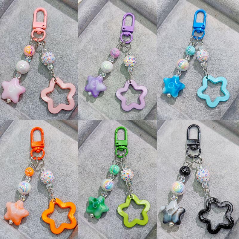 Полый акриловый Y2K пентаграмма звезда кулон брелок милый брелок подвеска для ключей автомобильный брелок держатель для ключей сумочка шнурок аксессуары