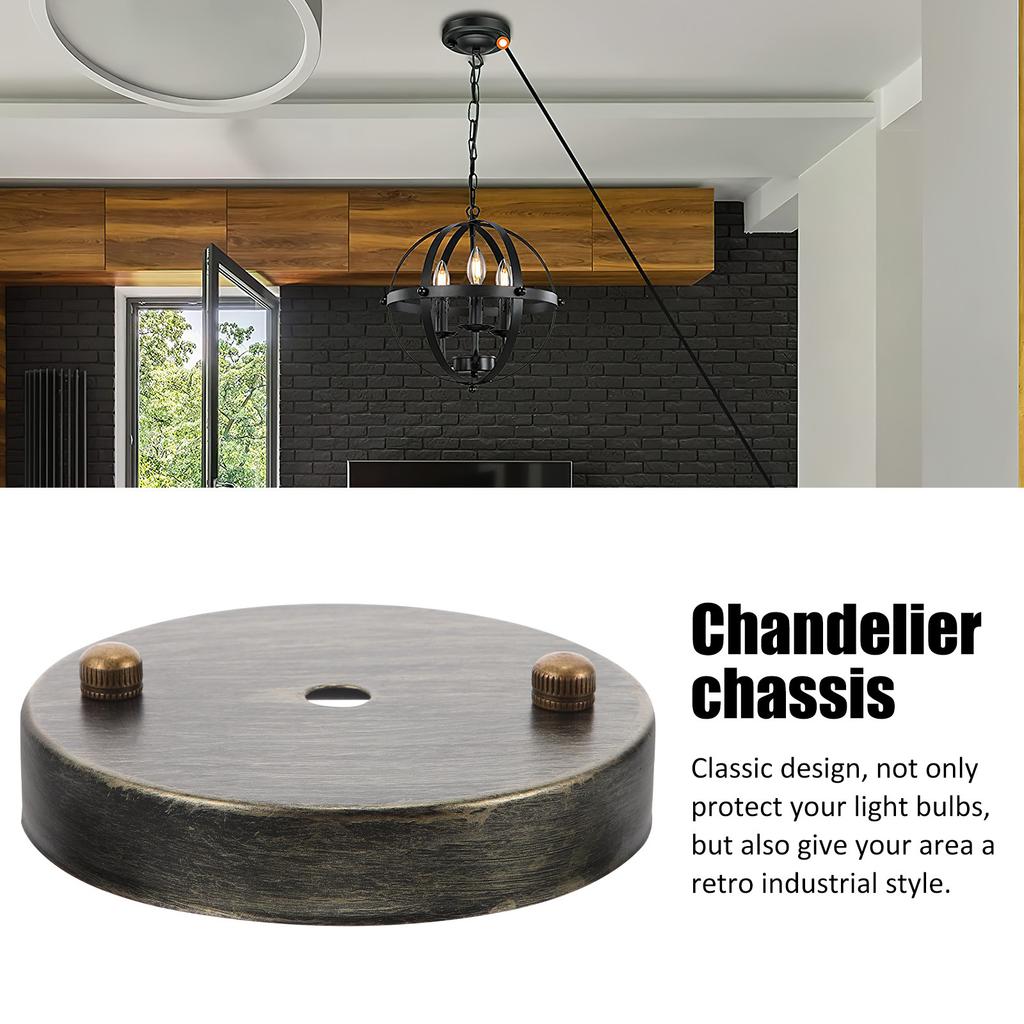 Iron Ceiling Plate Lamp Canopy Vintage Pendant Light Cover Classic Industrial Style Lighting Plate Cover for Home Restaurant