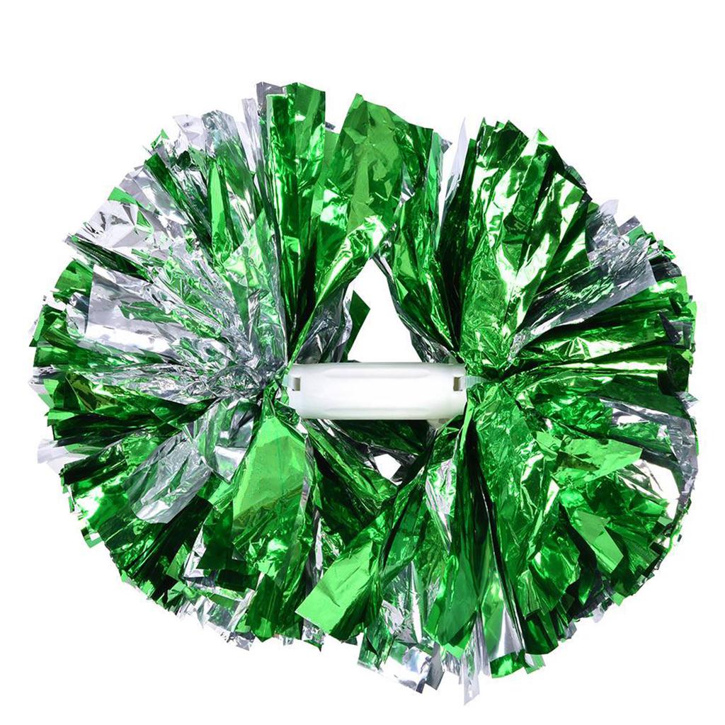 Помпоны для аэробики Cheerer Помпоны для танцевальной вечеринки Спортивные соревнования в школе (Зеленый Серебряный)