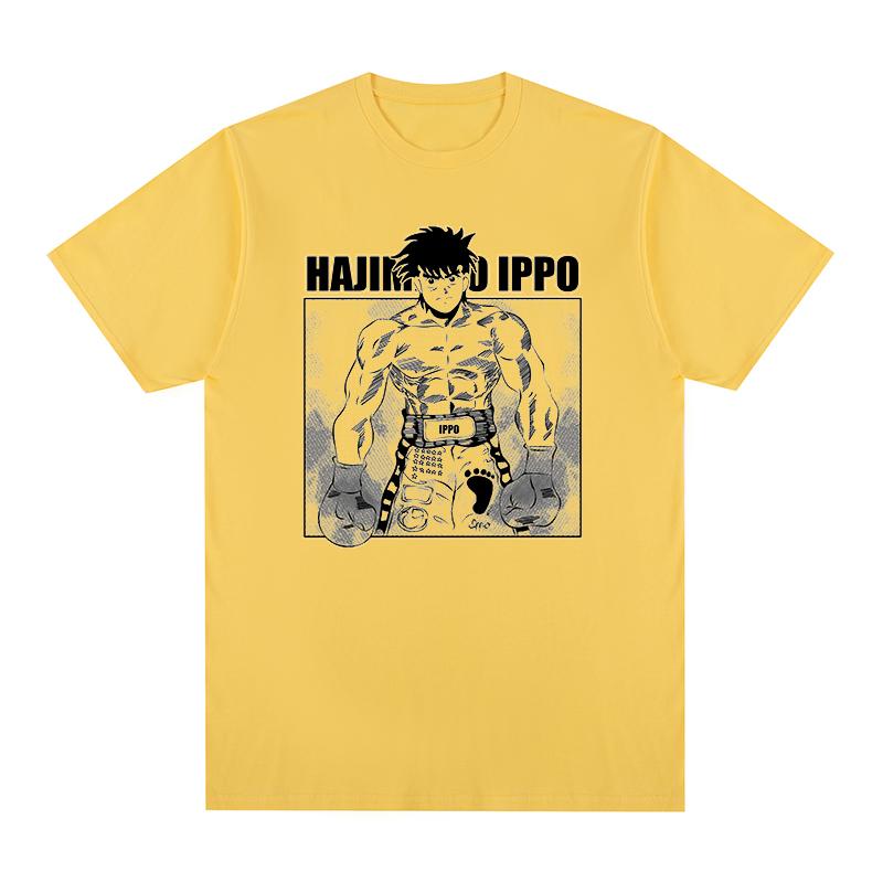 Винтажная хлопковая футболка Hajime No Ippo Аниме Макуноучи Летняя мода Аниме футболки Харадзюку Уличная одежда Футболки с коротким рукавом Унисекс