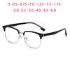 Half Frame Rectangle Shortsighted Prescription Glasses Men Anti Blue Rays Student Myopic Spectacle Diopter 0 -0.5 -0.75 To -6.0