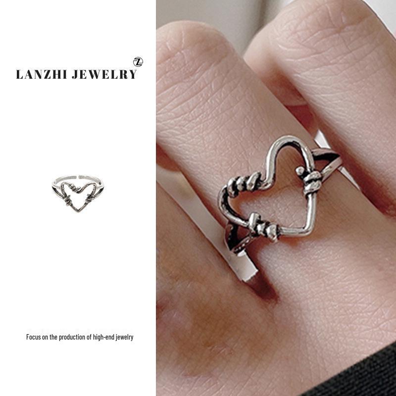 Тайское серебро Женское наборное кольцо - Серебро 925 пробы, Нишевый дизайн, Простые и универсальные украшения