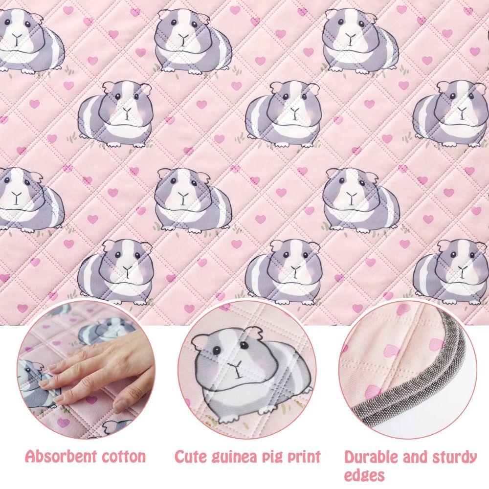 Washable Guinea Pig Cage Mat Reusable Non-Slip Mat Hamster Pee Pad for Guinea Pigs Small Animals
