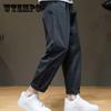 Мужские весенне-осенние тонкие свободные свободные прямые большие размеры, мужские повседневные брюки Tide, брендовые молодежные однотонные длинные брюки, мужские