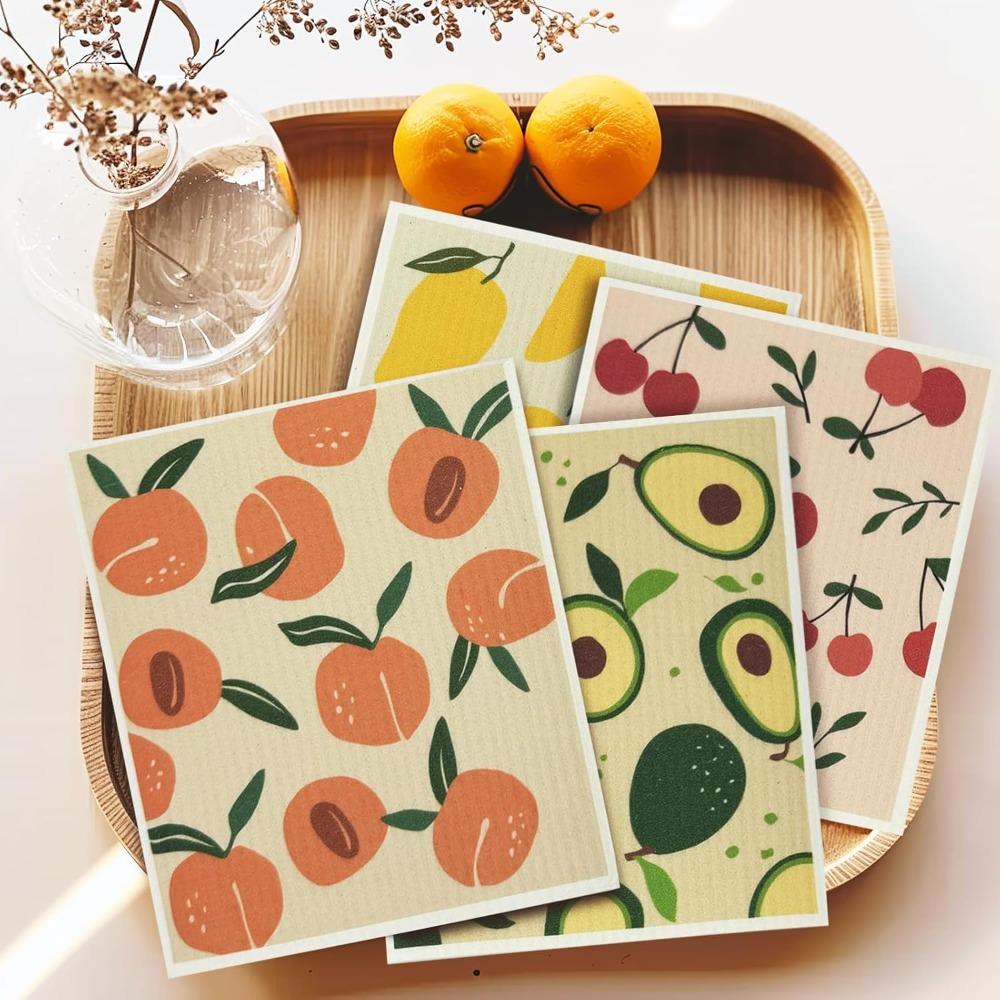 Reusable Swedish Dishcloths Printing Cleaning Rag High Quality Ultra Absorbent Dish Towels