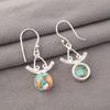 925 Stamped Silver Spiny Oyster Gemstone Handmade Jewelry Hook Earrings 1.63" EE-152-40