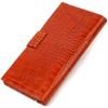 Лакированное вертикальное мужское портмоне из натуральной фактурной кожи с тиснением под крокодила CANPELLINI 21719 Коричневый