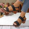 Fashion Ladies Shoes 2025 Hot Sale Open Toe Women's Sandals Fashion Buckle Strap Summer New Casual Plus Size Best Seller Heeled Sandals