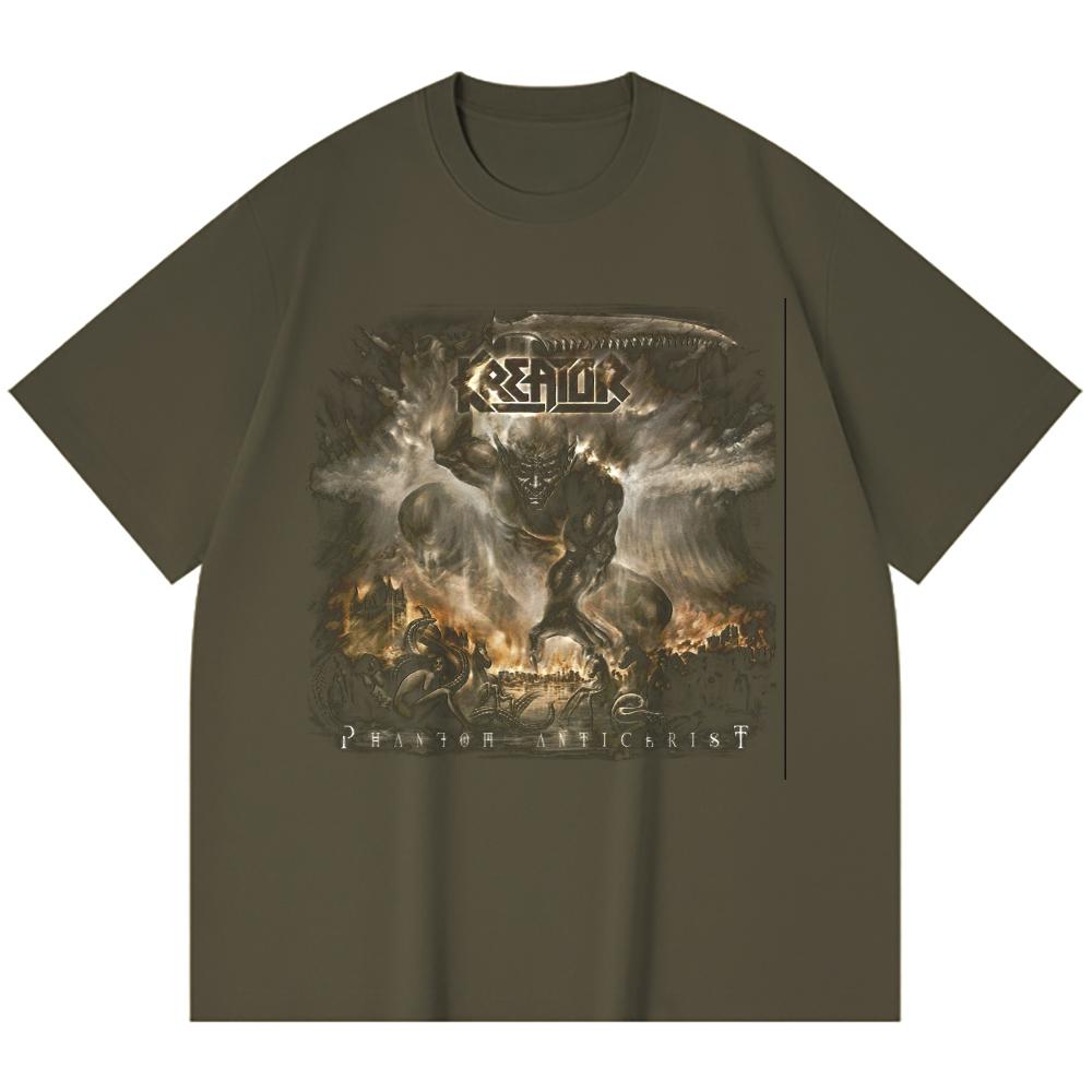 Хлопковая футболка плотностью 230 г/м² 100% Хлопок Heavy Metal Футболка с принтом рок-группы Популярная музыка Унисекс Тяжелая хлопковая футболка