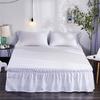 Elastic Dust Ruffle Polyester Pleated Bedding Skirt Soft Wrinkle for Home Hotel Bedroom 120x200cm White