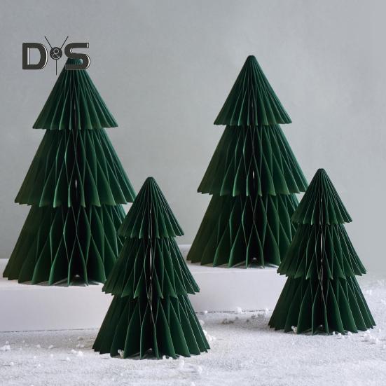 3D Paper Christmas Tree Reusable Tabletop Decor Honeycomb Tree Easy Assembly Mini Xmas Tree for Festive Party Table Centerpiece