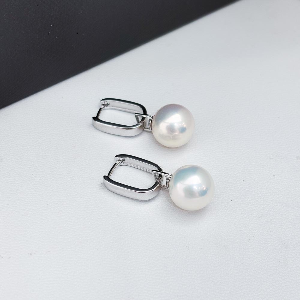DIY Жемчужная фурнитура S925 Стерлинговое серебро Пуссеты Основы для серег для жемчуга 9-15 мм - Простые серьги-каффы 22293