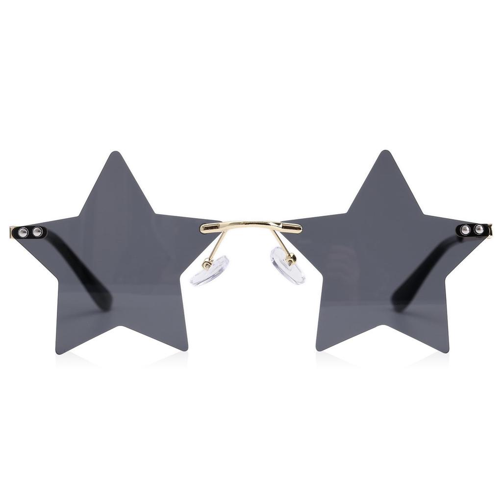 Симпатичные очки для женщин и мужчин, вечерние очки, солнцезащитные очки без оправы, солнцезащитные очки в форме звезды