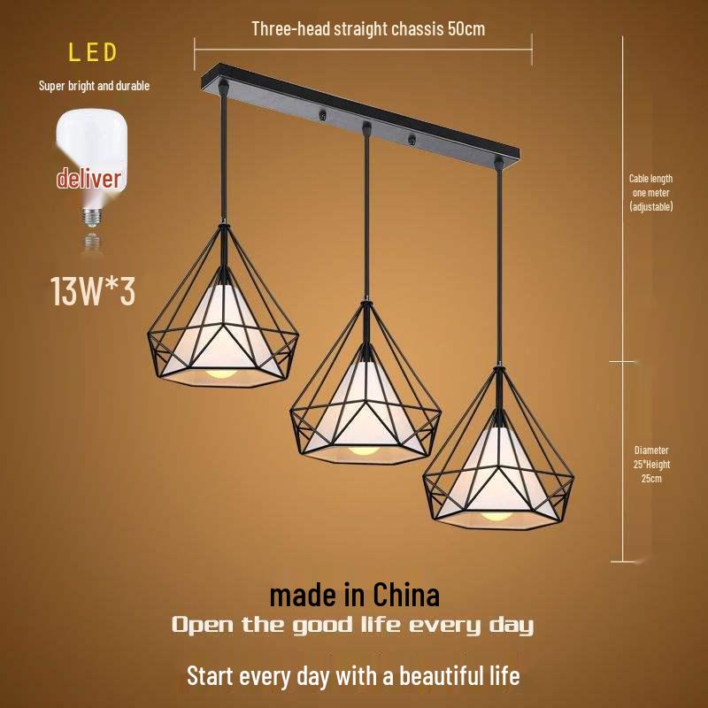 Влиятельный Салон Красоты Ретро-Люстра с Алмазным Декором для Парикмахерской или Магазина Молочного Чая