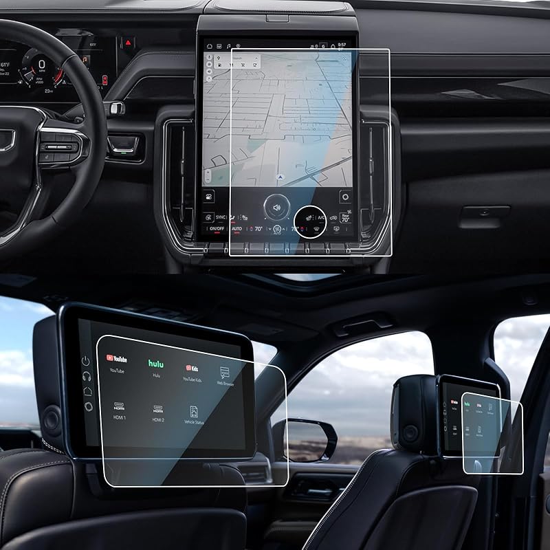 CDEFG 2 шт. для Chevy Tahoe Suburban GMC Yukon 2021-2025 Защитная пленка для экрана 2021-2025 Tahoe Suburban Yukon Escalade 12,6 дюйма Защитная крышка экрана для заднего сиденья