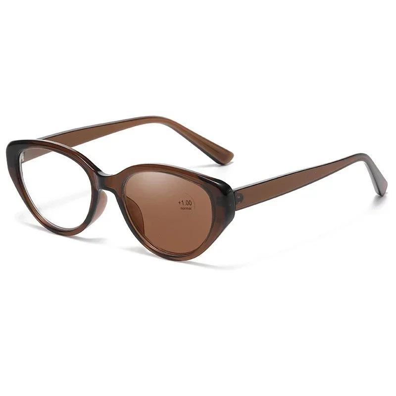 Женские ретро-модные суперпрозрачные очки для чтения с защитой от синего света, нейтральные модные новые фотохромные очки для пресбиопии «кошачий глаз»