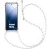 Case for Xiaomi 14 Pro - Transparent Protection Reinforced Corner + White Lanyard