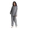 PeiYA Long Sleeve Double Gauze Cotton Front Loose Fitted Top and Bottom Set Women's 100% Pajamas, Open-Collar Opening,